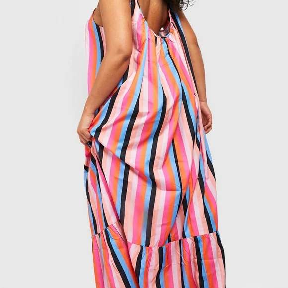 Boohoo Plus | Dresses | Flowy Striped Maxi Dress | Poshmark